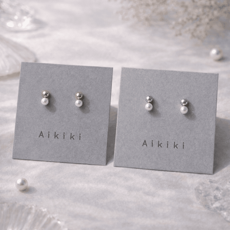 つけっぱなしOKサージカルステンレスのメタルボールとパールのスタッド（ピアス・樹脂ピアス・イヤリング）[MP]